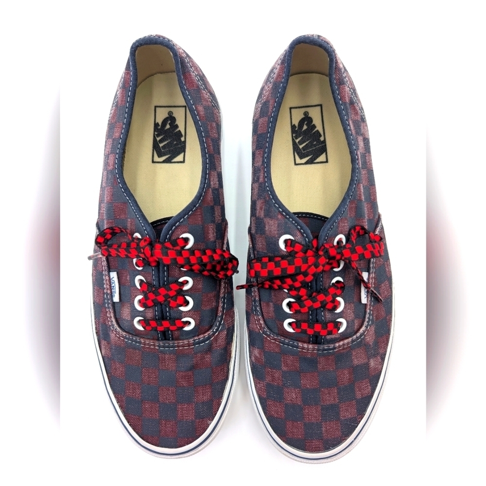 Vans Doren Red and Black Checkerboard With Checkered Shoelaces Men 10.5 Women 12 - Picture 14 of 17